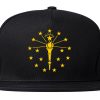 Indiana State Flag Outline Mens Snapback Hat