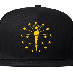 Indiana State Flag Outline Mens Snapback Hat