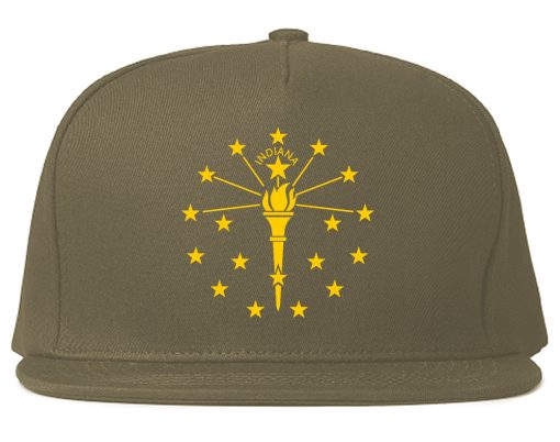 Indiana State Flag Outline Mens Snapback Hat - Image 3