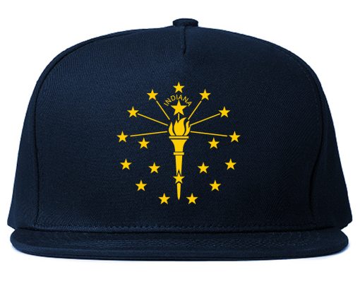 Indiana State Flag Outline Mens Snapback Hat - Image 2