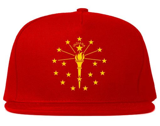 Indiana State Flag Outline Mens Snapback Hat - Image 4