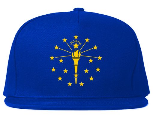 Indiana State Flag Outline Mens Snapback Hat - Image 5