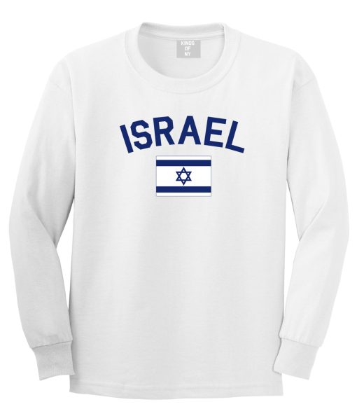 Israel With Israeli Flag Star Mens Long Sleeve T-Shirt - Image 2