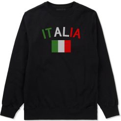Italia With Flag Italy Futbol Mens Crewneck Sweatshirt