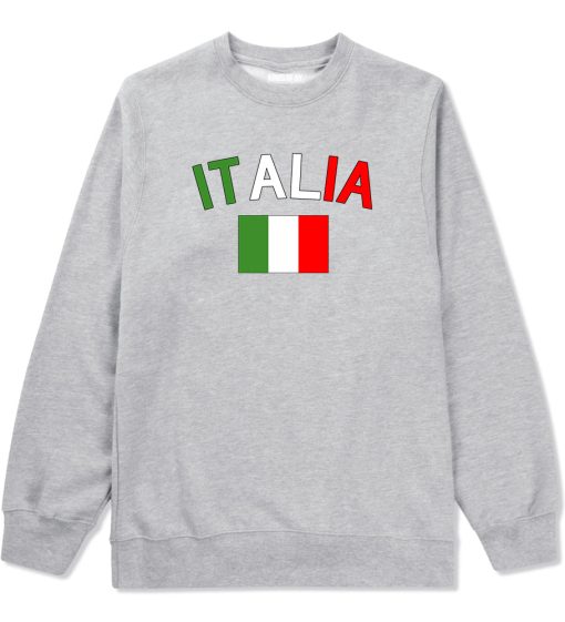 Italia With Flag Italy Futbol Mens Crewneck Sweatshirt - Image 3