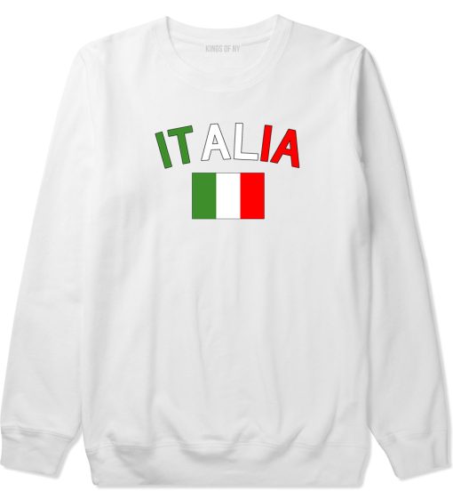 Italia With Flag Italy Futbol Mens Crewneck Sweatshirt - Image 2