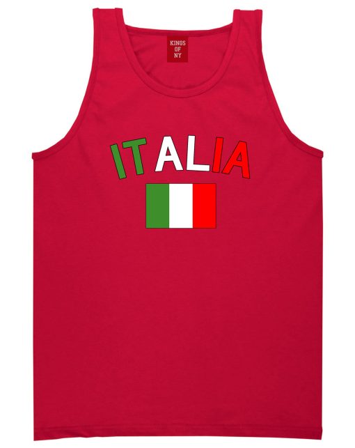 Italia With Flag Italy Futbol Mens Tank Top Shirt - Image 4
