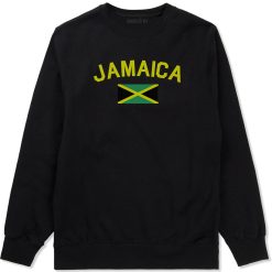 Jamaica With Jamaican Flag Mens Crewneck Sweatshirt