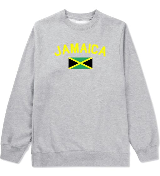 Jamaica With Jamaican Flag Mens Crewneck Sweatshirt - Image 3