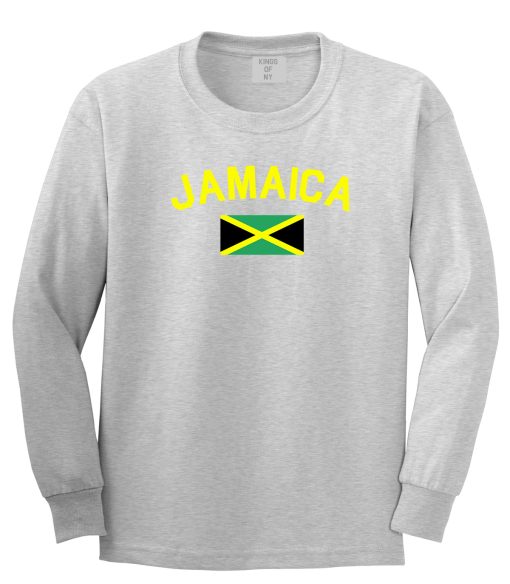 Jamaica With Jamaican Flag Mens Long Sleeve T-Shirt - Image 3