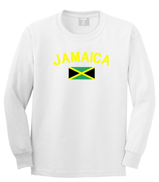 Jamaica With Jamaican Flag Mens Long Sleeve T-Shirt - Image 2