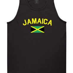 Jamaica With Jamaican Flag Mens Tank Top Shirt