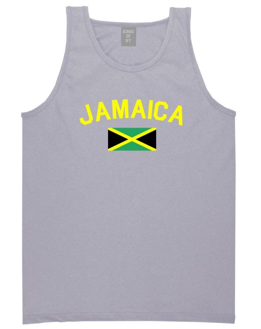 Jamaica With Jamaican Flag Mens Tank Top Shirt - Image 3