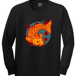 Japanese Koi Fish Print Mens Long Sleeve T-Shirt