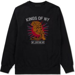 Japanese Tiger Rising Sun Mens Crewneck Sweatshirt