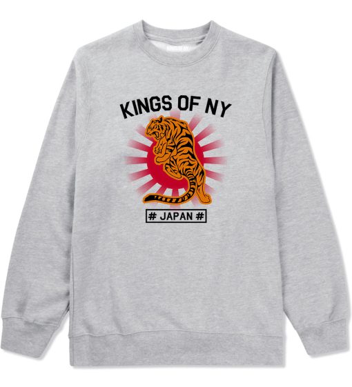 Japanese Tiger Rising Sun Mens Crewneck Sweatshirt - Image 3