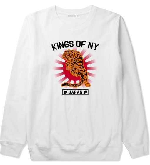Japanese Tiger Rising Sun Mens Crewneck Sweatshirt - Image 2
