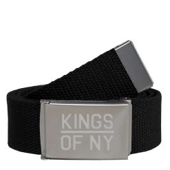 Kings Of NY Black Canvas Military Web Mens Belt