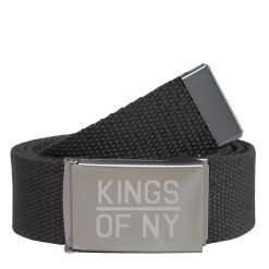 Kings Of NY Dark Grey Canvas Military Web Mens Belt