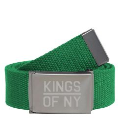 Kings Of NY Green Canvas Military Web Mens Belt
