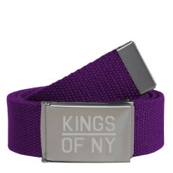 Kings Of NY Purple Canvas Military Web Mens Belt