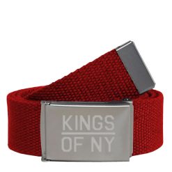 Kings Of NY Red Canvas Military Web Mens Belt