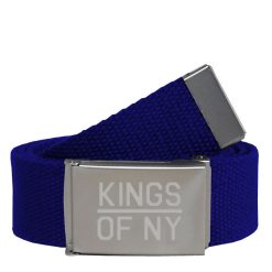 Kings Of NY Royal Blue Canvas Military Web Mens Belt
