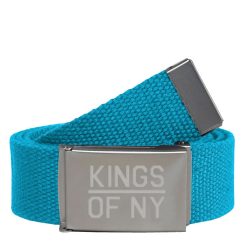 Kings Of NY Sky Blue Canvas Military Web Mens Belt
