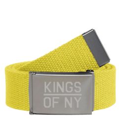 Kings Of NY Yellow Canvas Military Web Mens Belt