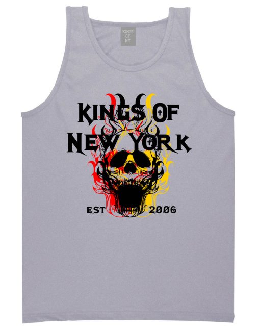 Kings Of New York Burning Skulls Mens Tank Top Shirt