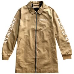 Kings Of NY Branded SLEEVES Camel Men's Long Twill Jacket