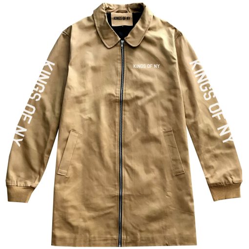 Kings Of NY Branded SLEEVES Camel Men's Long Twill Jacket