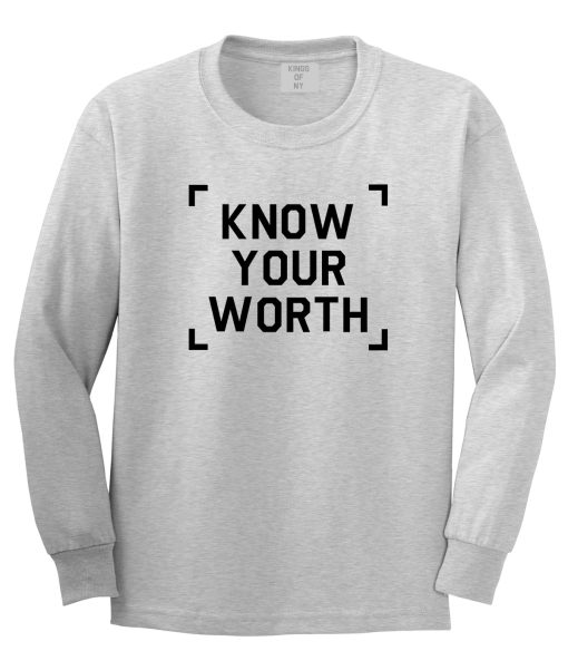 Know Your Worth Mens Long Sleeve T-Shirt - Image 3