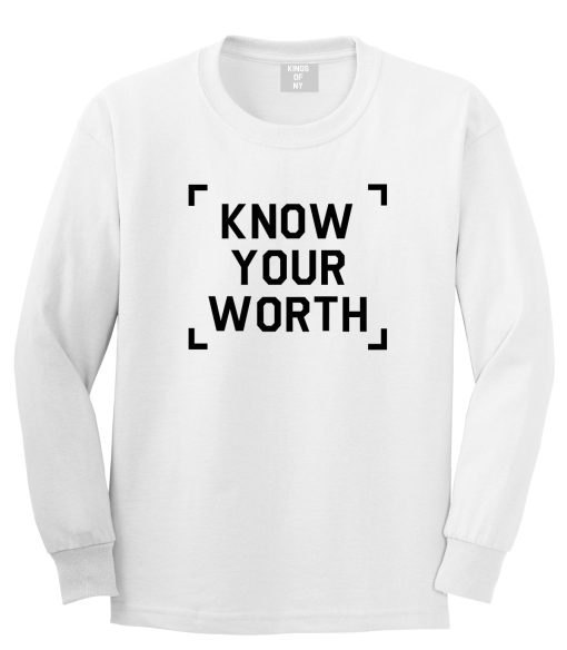 Know Your Worth Mens Long Sleeve T-Shirt - Image 2