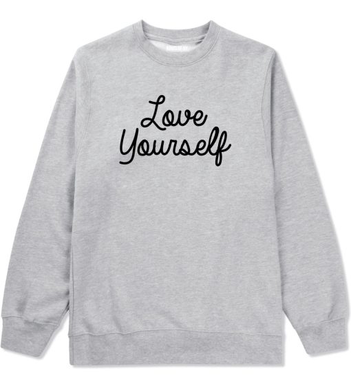 Love Yourself Script Mens Crewneck Sweatshirt - Image 3
