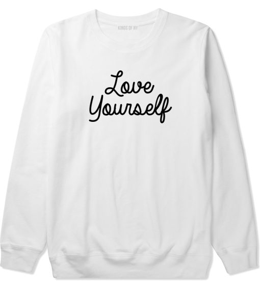 Love Yourself Script Mens Crewneck Sweatshirt - Image 2