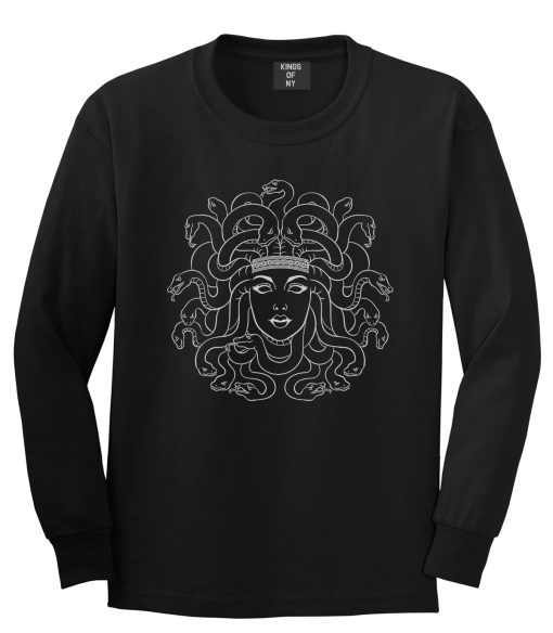 Medusa Head Snakes Mens Long Sleeve T-Shirt