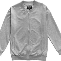 Mens Heather Grey Classic Cotton Bomber Jacket