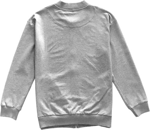 Mens Heather Grey Classic Cotton Bomber Jacket - Image 2