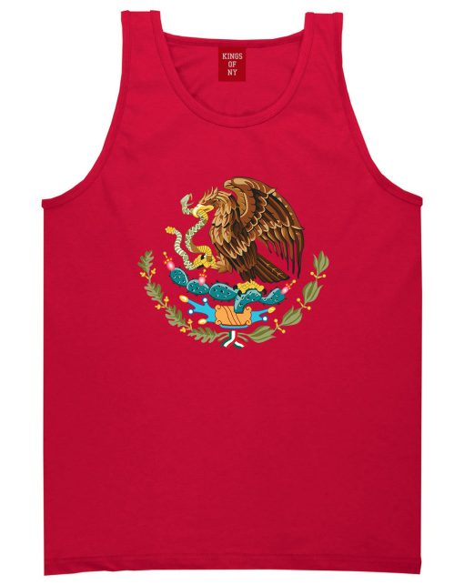 Mexican Color Coat Of Arms Mens Tank Top T-Shirt - Image 4
