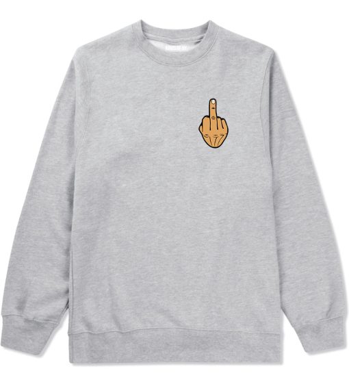 Middle Finger Funny Chest Mens Crewneck Sweatshirt - Image 3