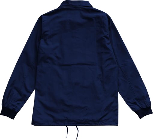 Navy Blue Mens Windbreaker Coaches Jacket - Image 2