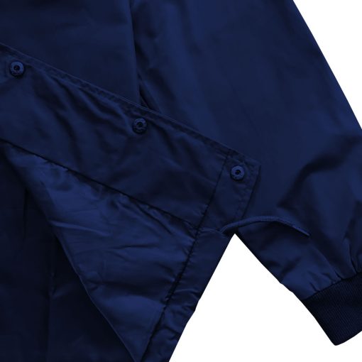 Navy Blue Mens Windbreaker Coaches Jacket - Image 3