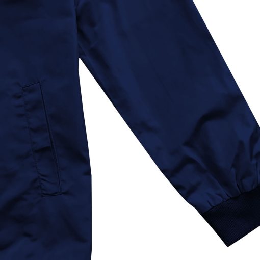 Navy Blue Mens Windbreaker Coaches Jacket - Image 4