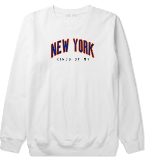 New York Blue And Orange Mens Crewneck Sweatshirt - Image 2
