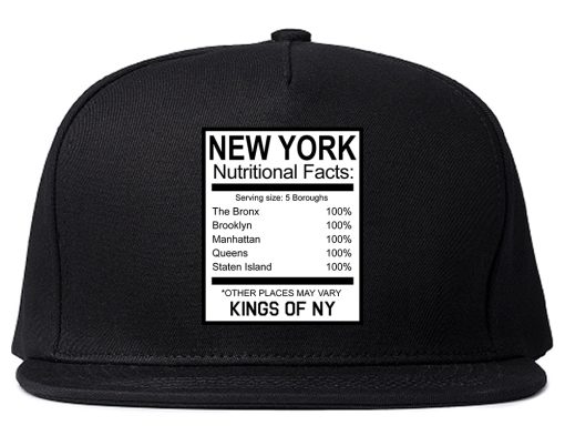New York Nutritional Facts Snapback Hat
