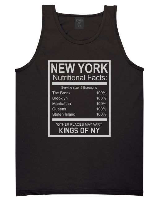 New York Nutritional Facts Tank Top Shirt