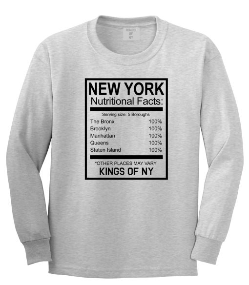New York Nutritional Facts Long Sleeve T-Shirt - Image 3