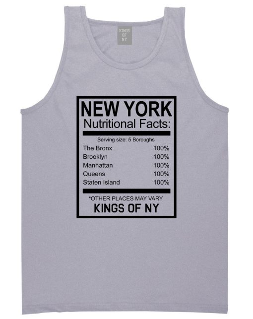 New York Nutritional Facts Tank Top Shirt - Image 3