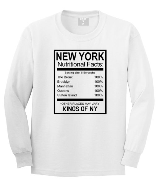 New York Nutritional Facts Long Sleeve T-Shirt - Image 2